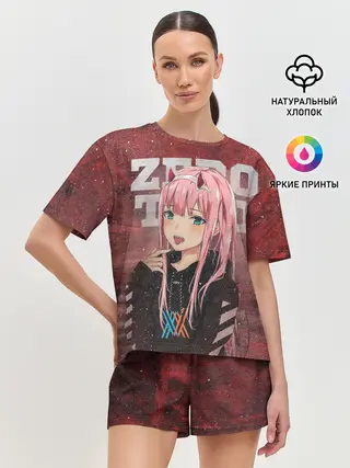 Женская пижама с шортами / Zero Two в толстовке