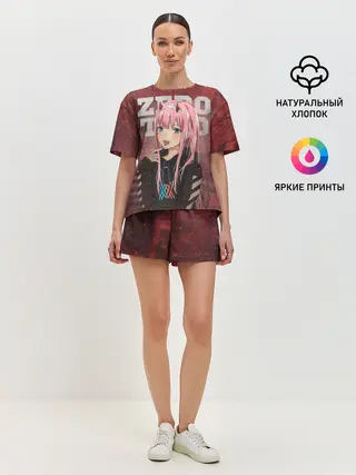 Женская пижама с шортами / Zero Two в толстовке