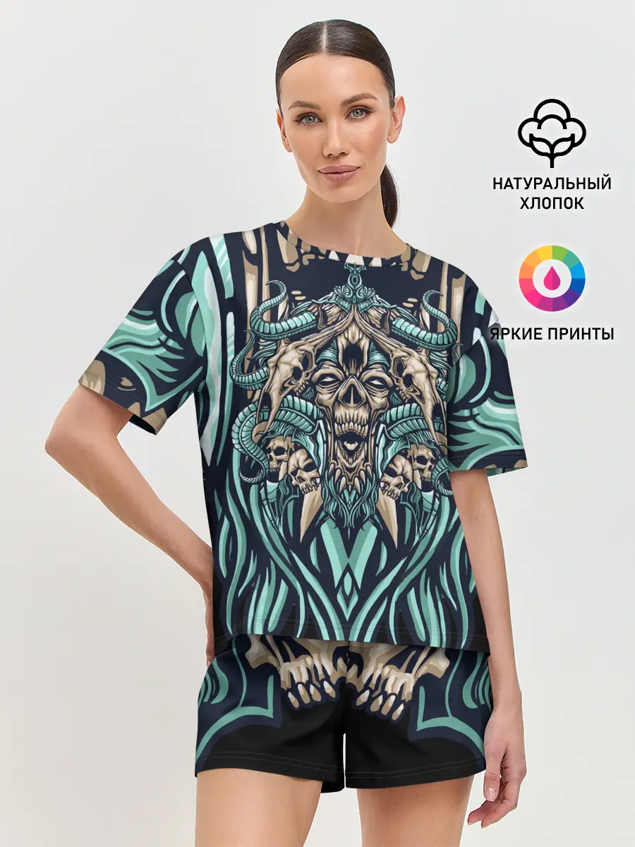 Женская пижама с шортами / Древний зомби