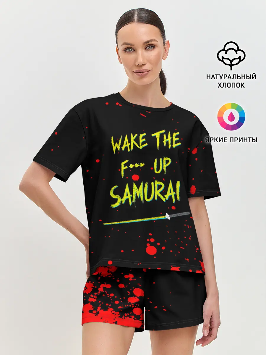 Женская пижама с шортами / WAKE THE F*** UP SAMURAI