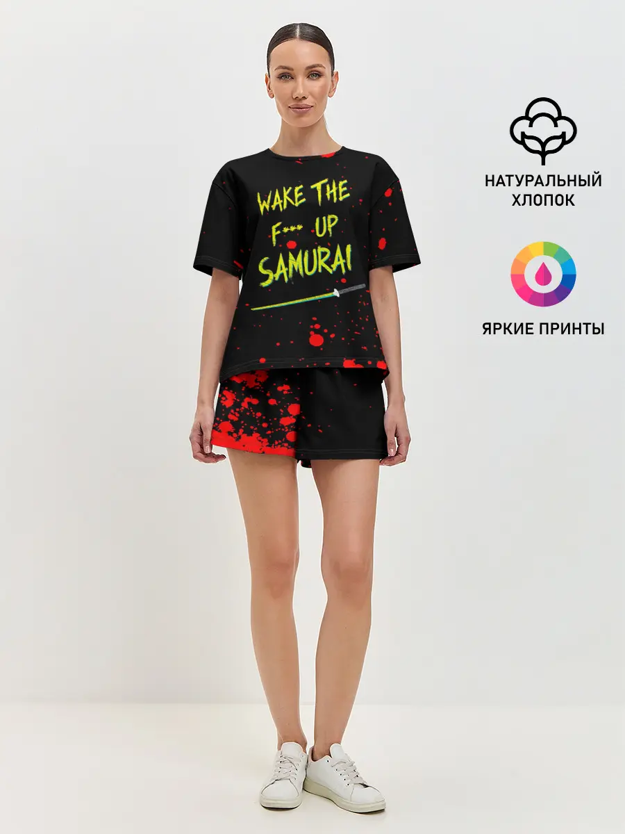 Женская пижама с шортами / WAKE THE F*** UP SAMURAI