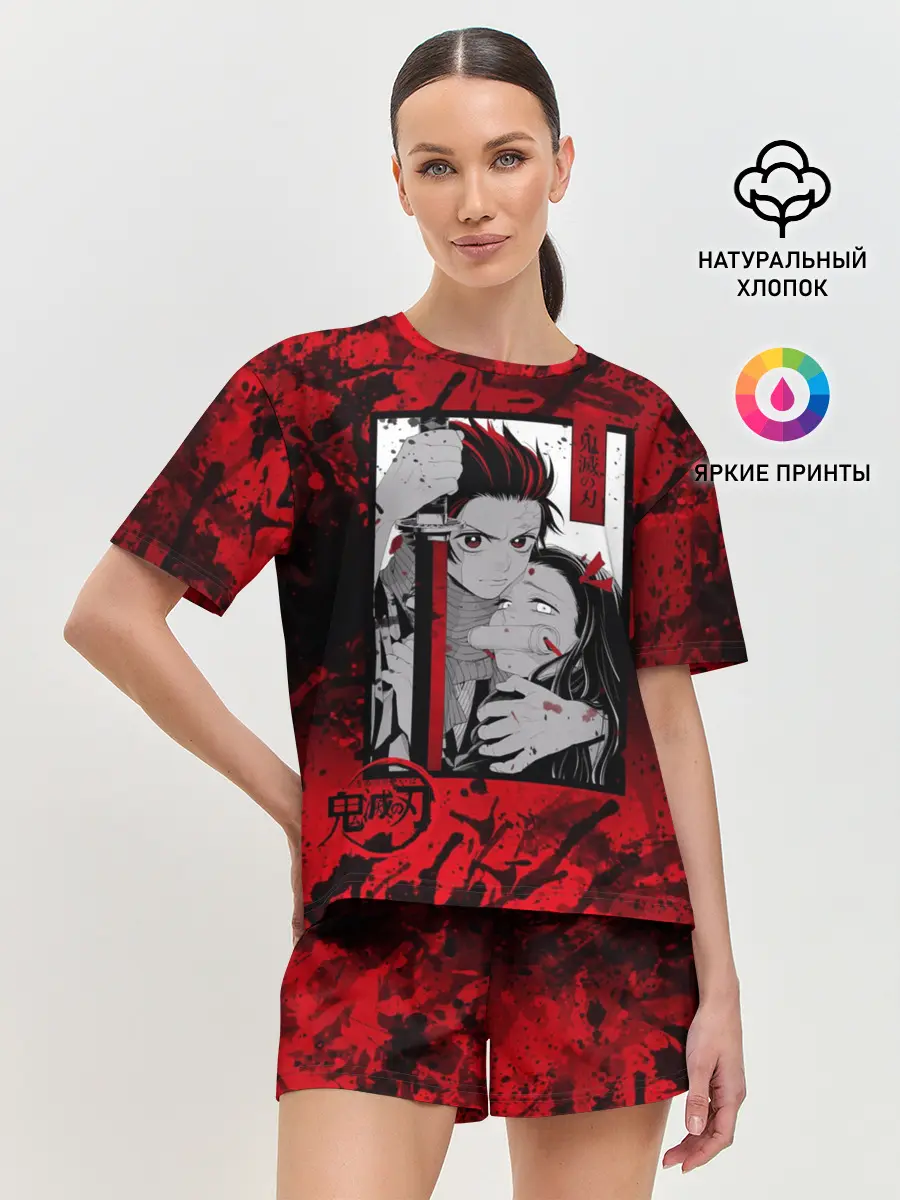 Женская пижама с шортами / Клинок рассекающий демонов