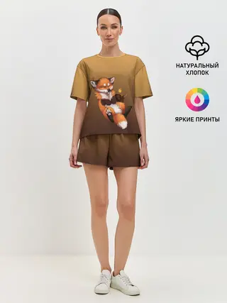 Женская пижама с шортами / Взрывной характер милого лиса