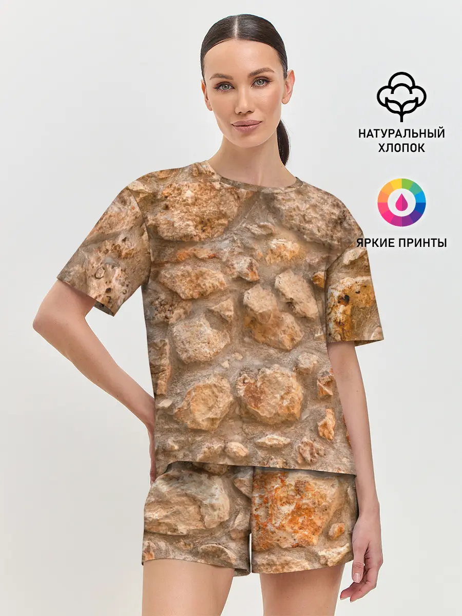 Женская пижама с шортами / Камни