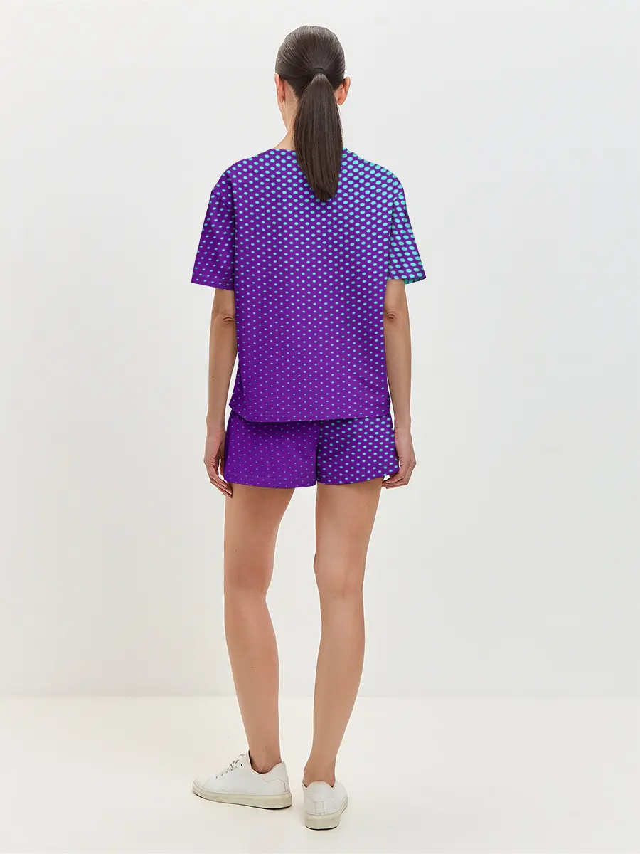 Женская пижама с шортами / Кот очки наушники модный