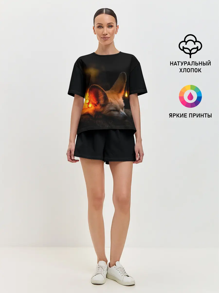 Женская пижама с шортами / Лисичка с фонариками