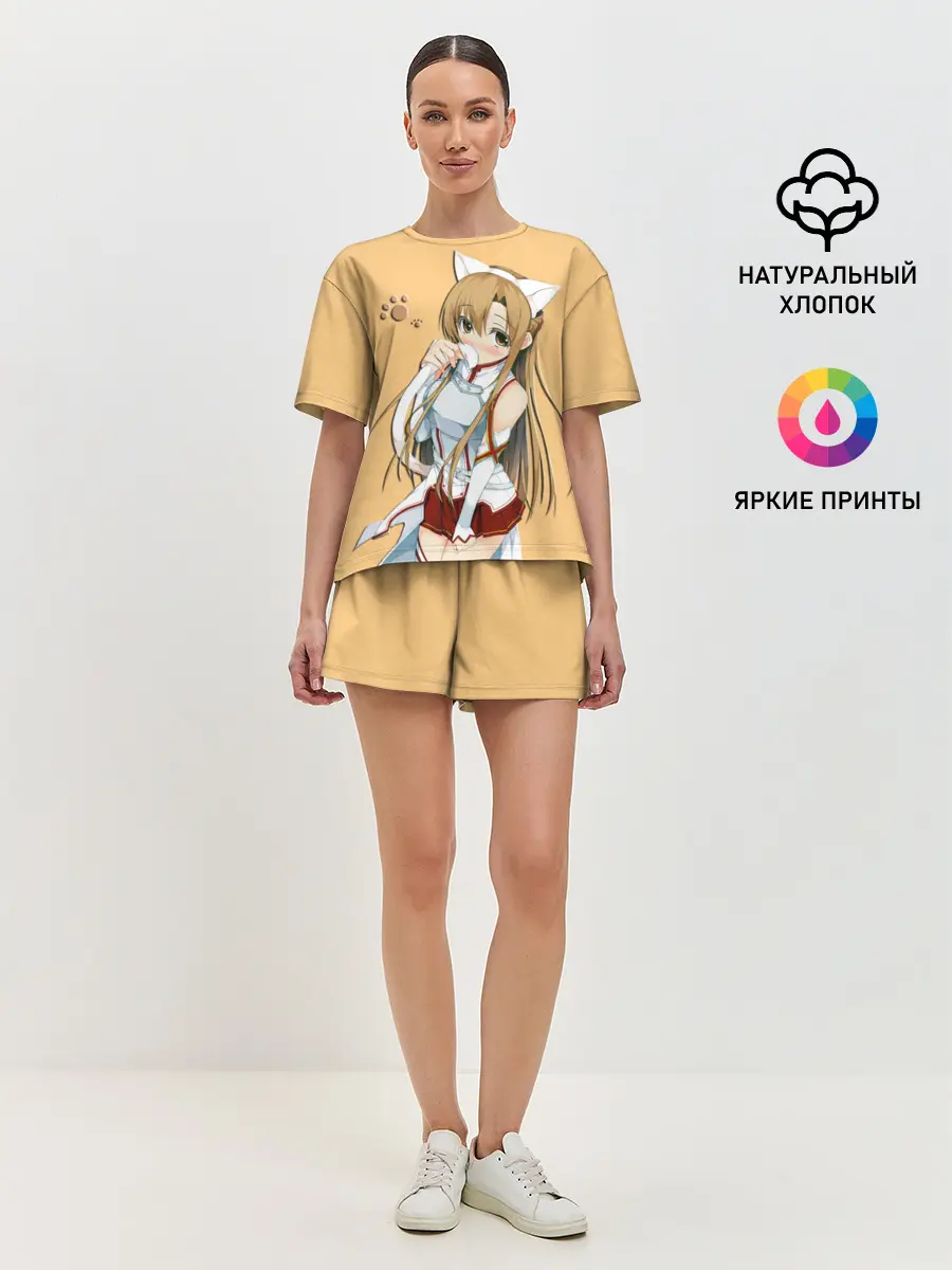 Женская пижама с шортами / неко Асуна