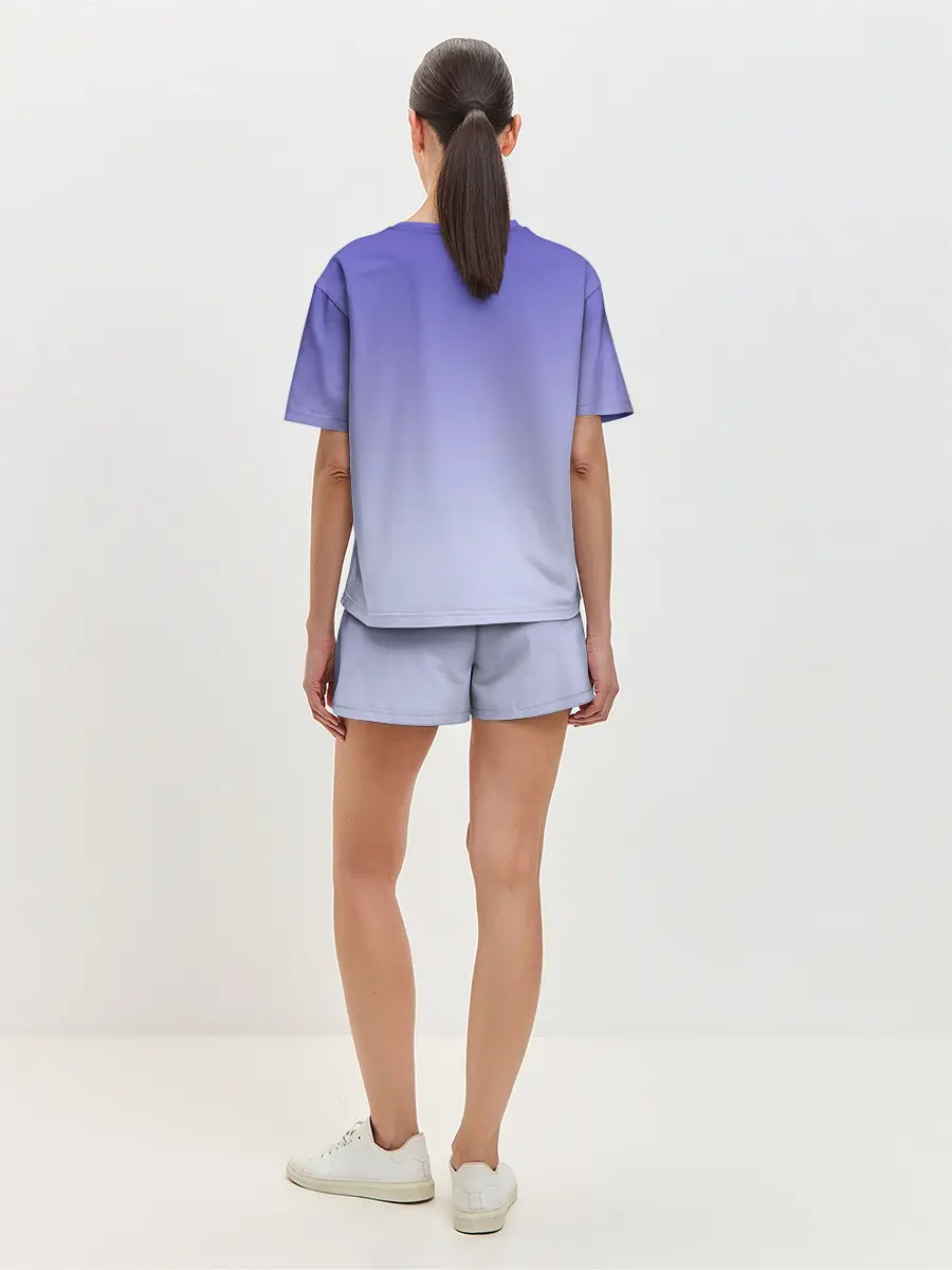 Женская пижама с шортами / енот акварелью потеки