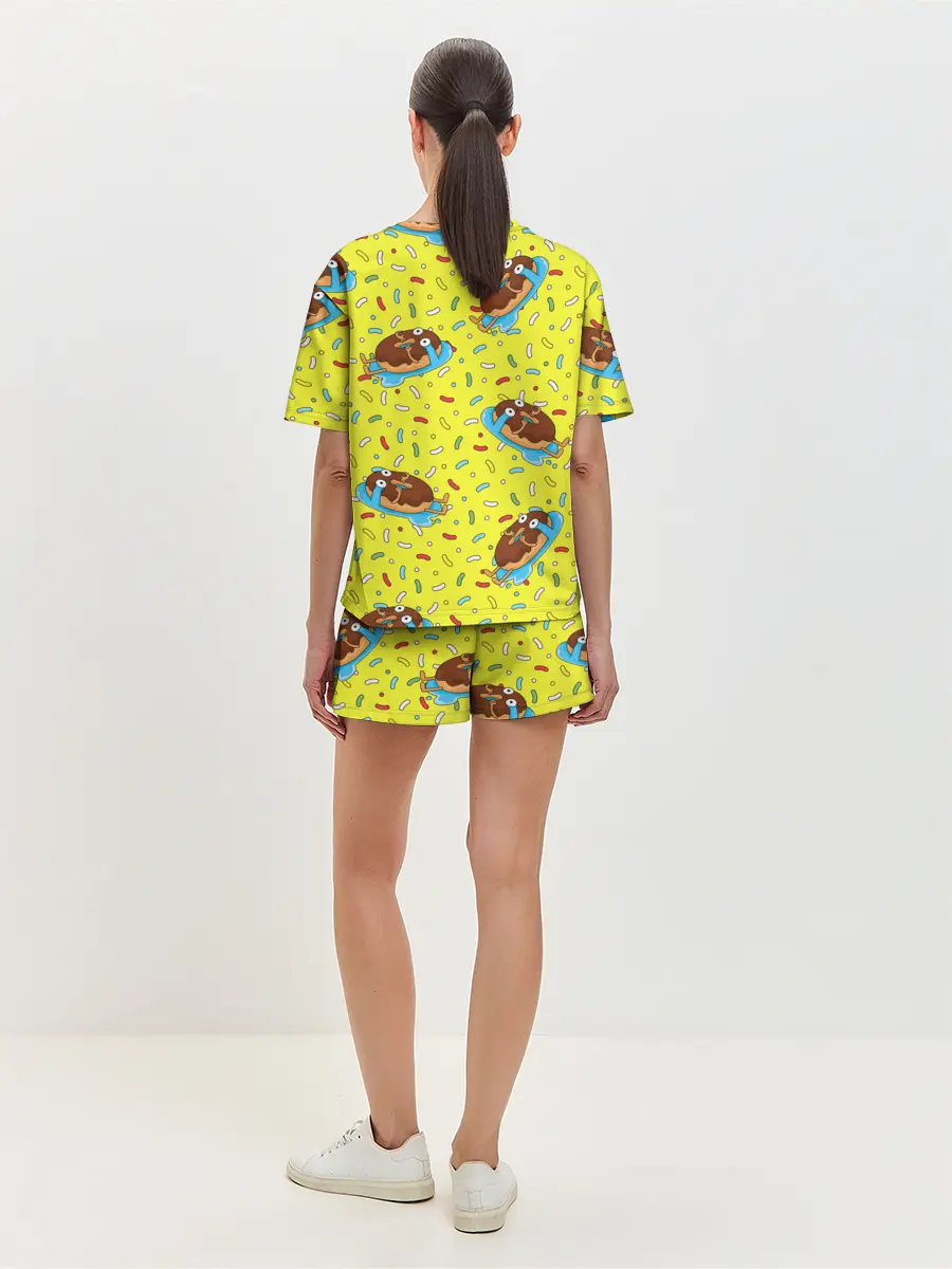 Женская пижама с шортами / Плачущий пончик
