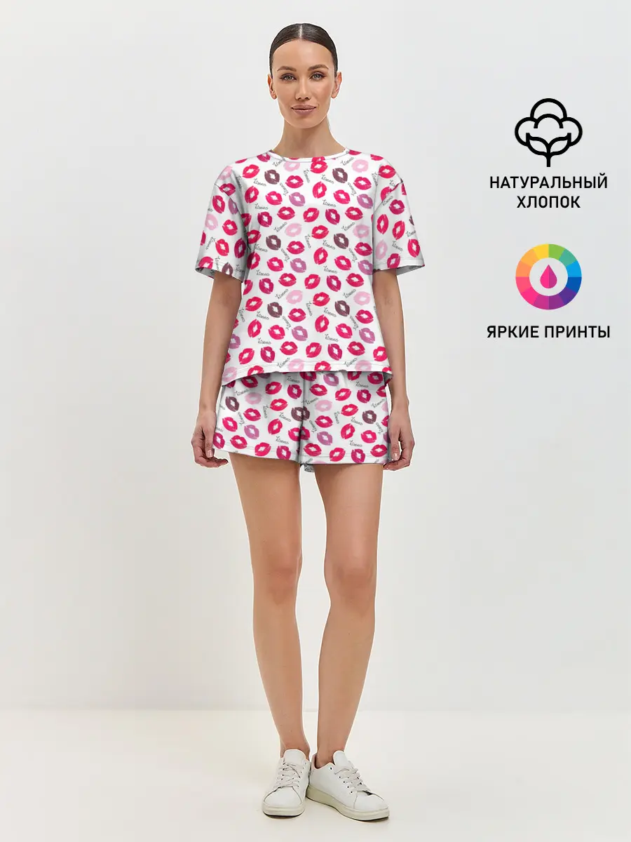 Женская пижама с шортами / Поцелуи