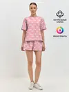 Женская пижама с шортами / Розовый Фламинго