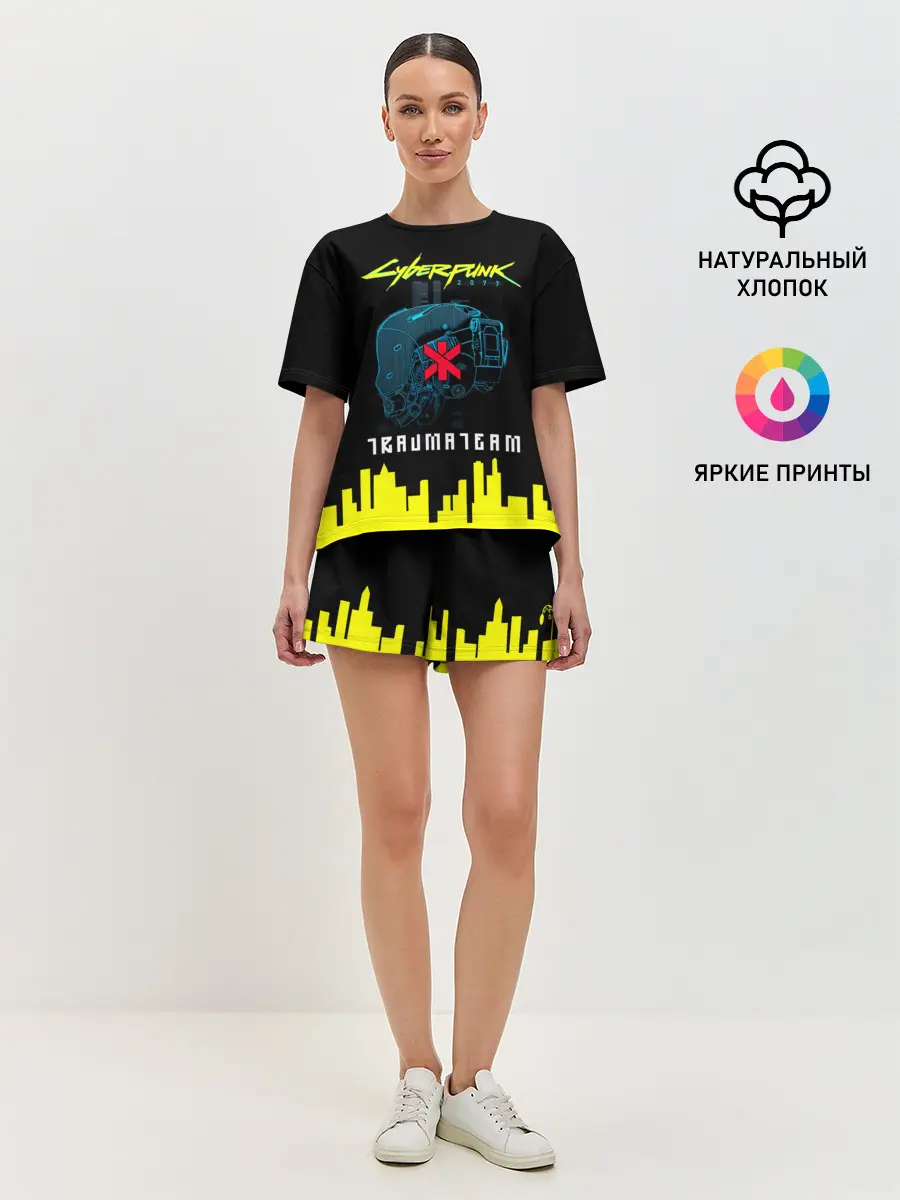 Женская пижама с шортами / TRAUMA TEAM Cyberpunk 2077