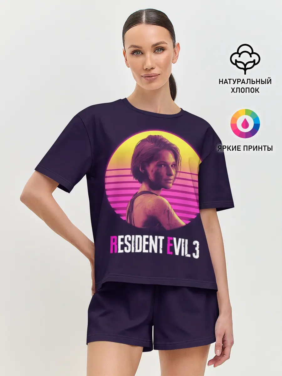 Женская пижама с шортами / RE3 | Jill неон