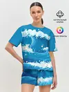 Женская пижама с шортами / Волны