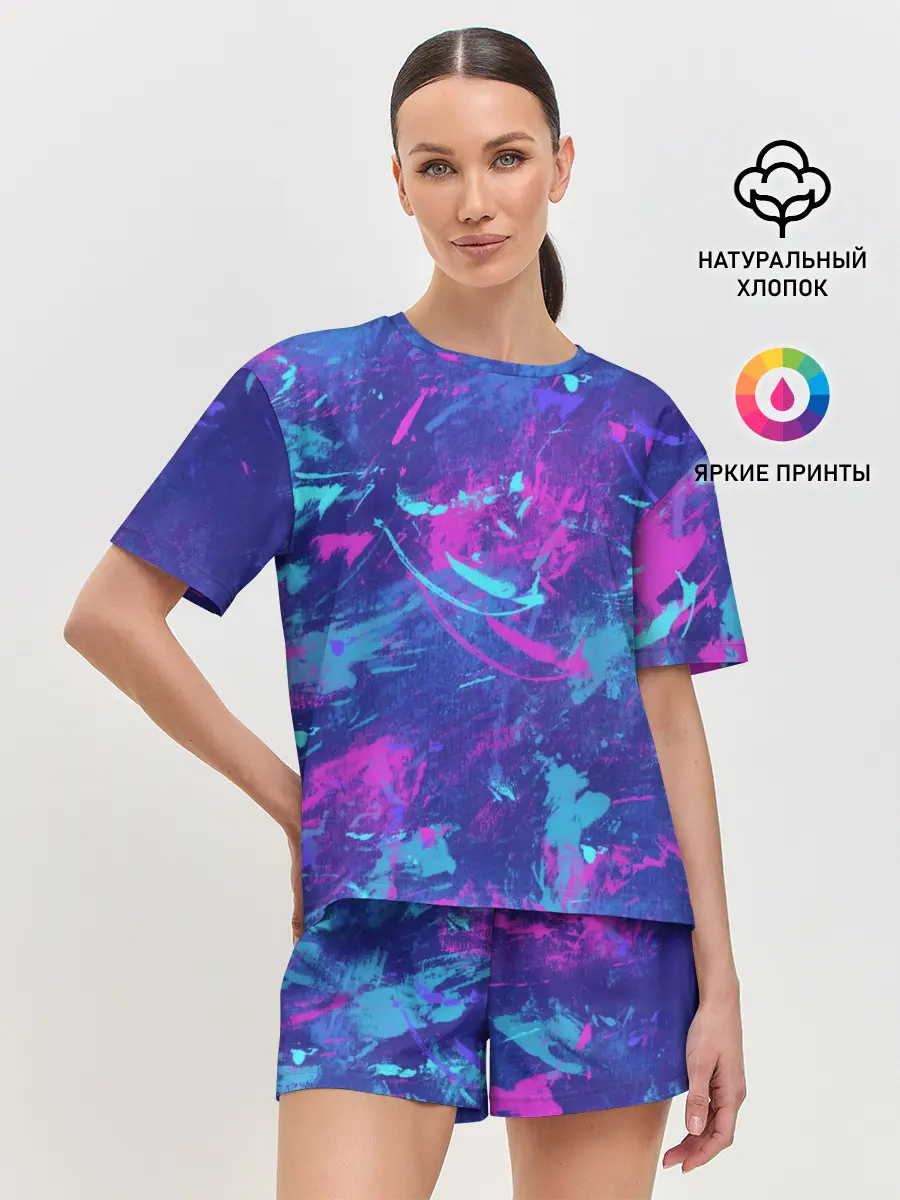 Женская пижама с шортами / Краски