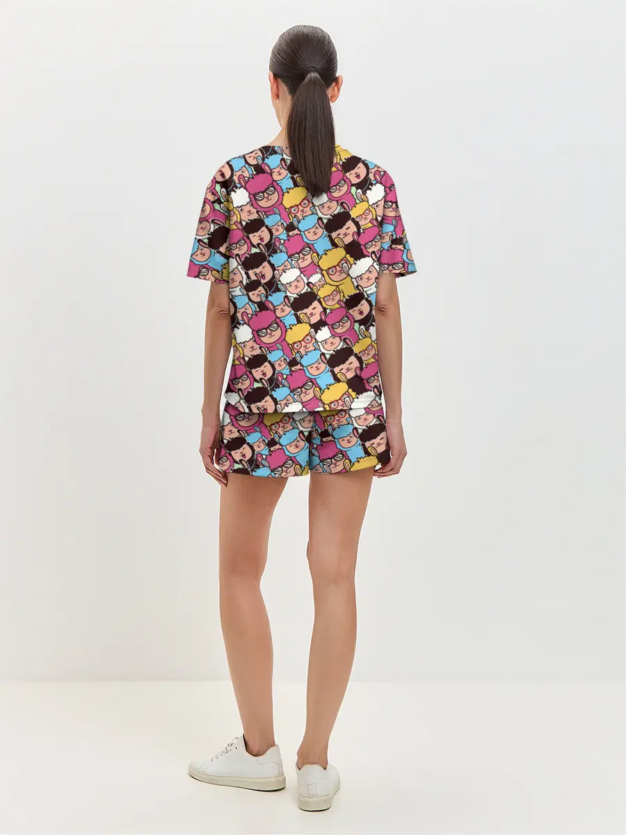 Женская пижама с шортами / Альпаки