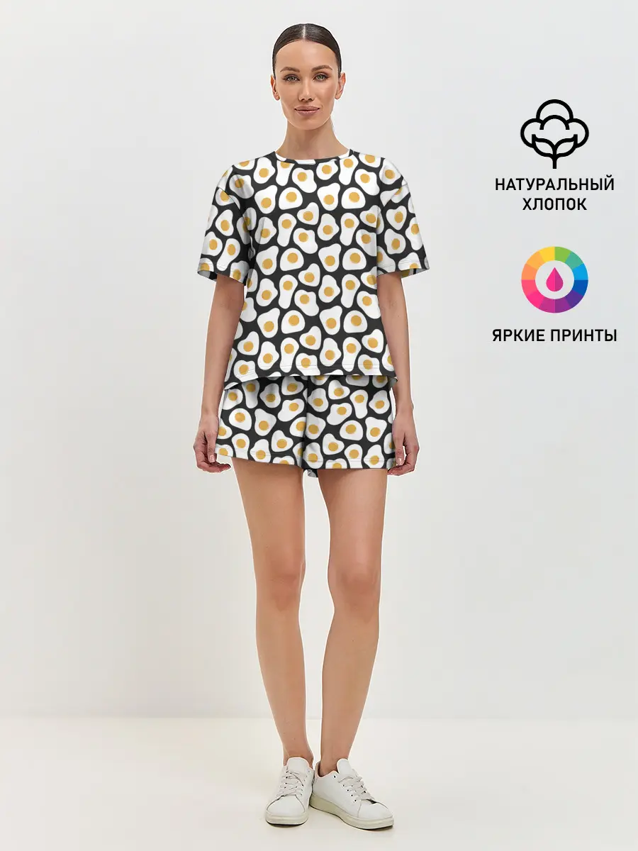 Женская пижама с шортами / Яичница