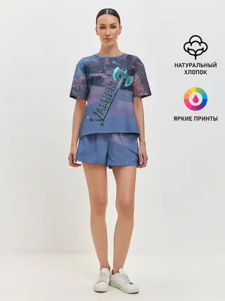 Женская пижама с шортами / Valheim лого с секирой