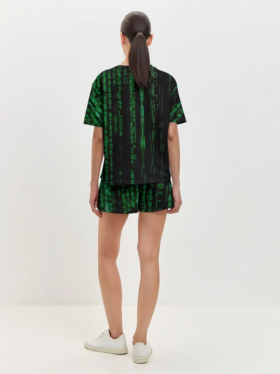 Женская пижама с шортами / Матрица букв и чисел