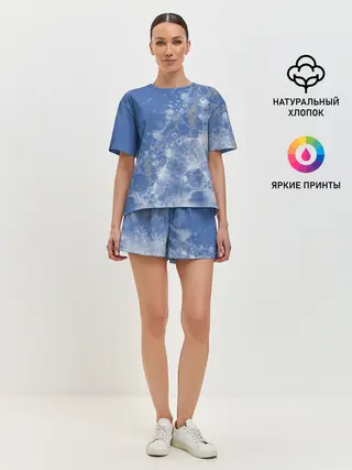 Женская пижама с шортами / Летающие треугольники