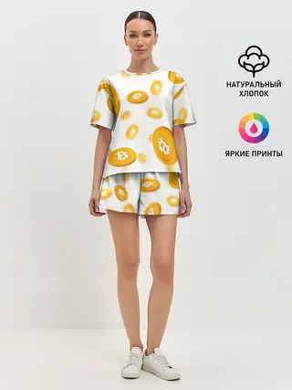 Женская пижама с шортами / BITCOIN КРИПТОВАЛЮТА | CRYPTOCURRENCIES