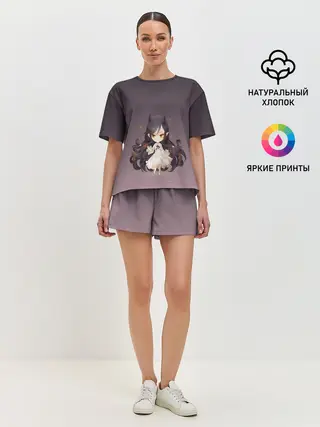 Женская пижама с шортами / демоница волосы змеи милашка