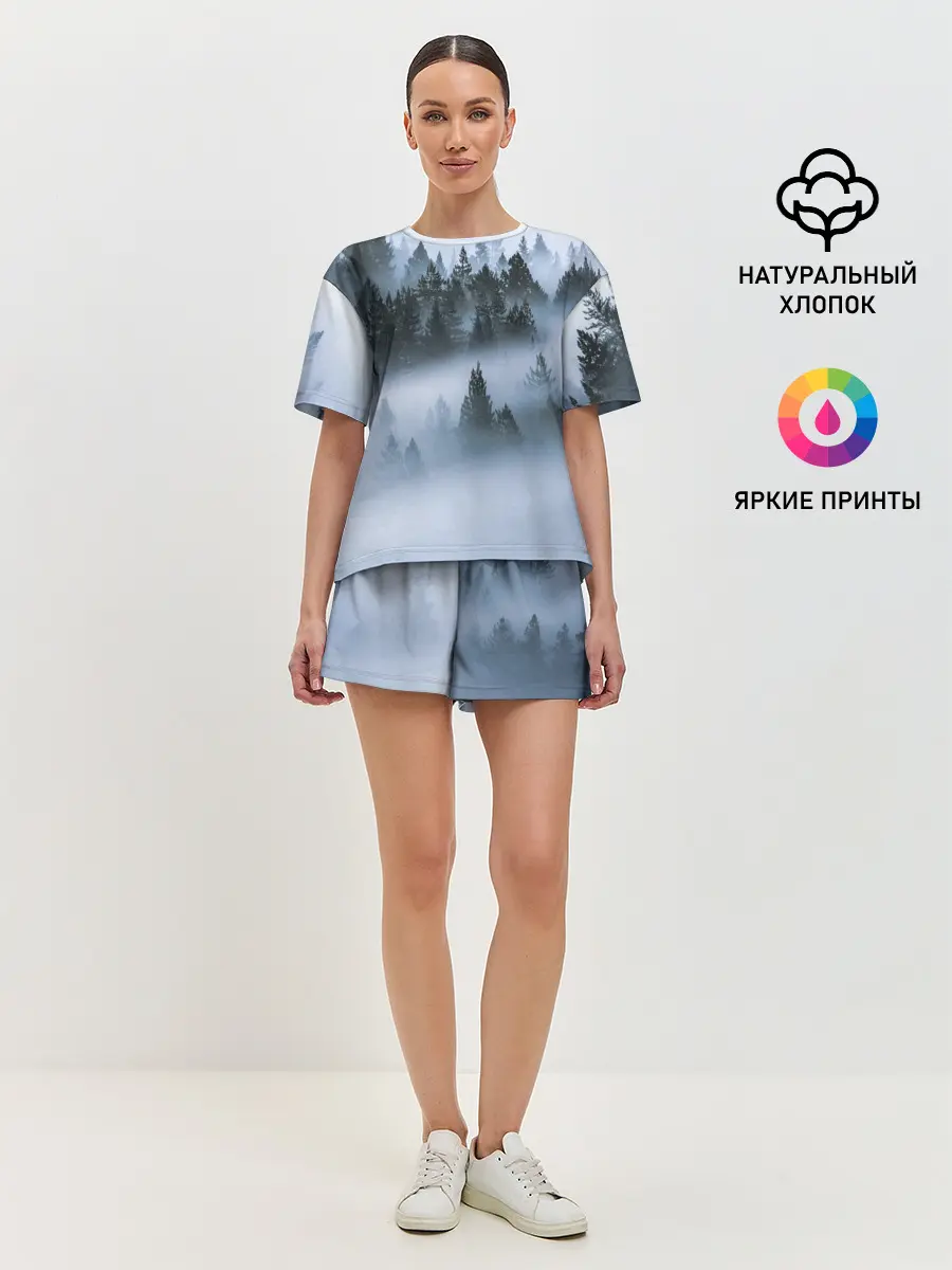 Женская пижама с шортами / Сумеречный лес