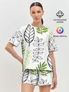 Женская пижама с шортами / Листья