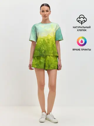 Женская пижама с шортами / Природная Абстракция