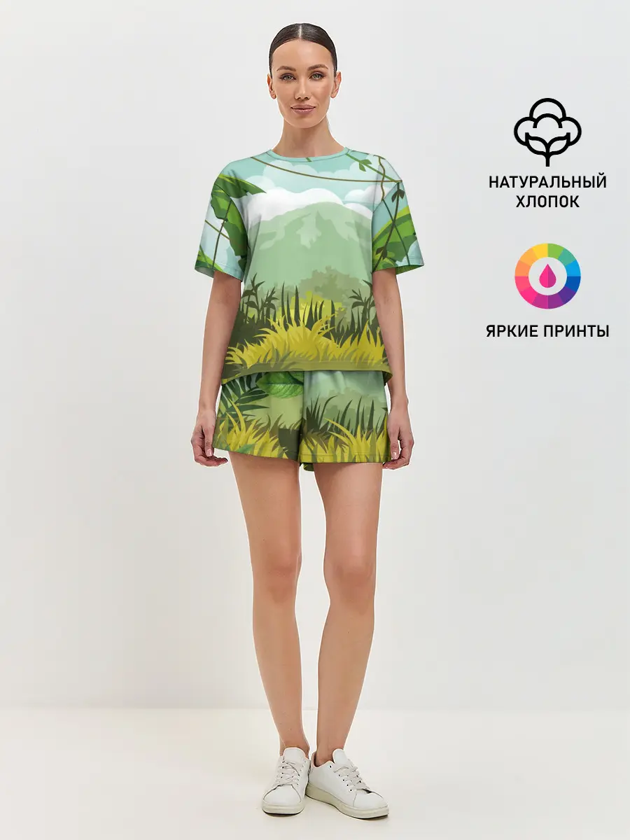 Женская пижама с шортами / Тропики