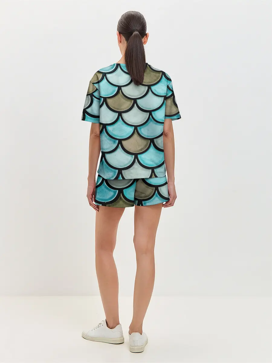 Женская пижама с шортами / Кожа дракона