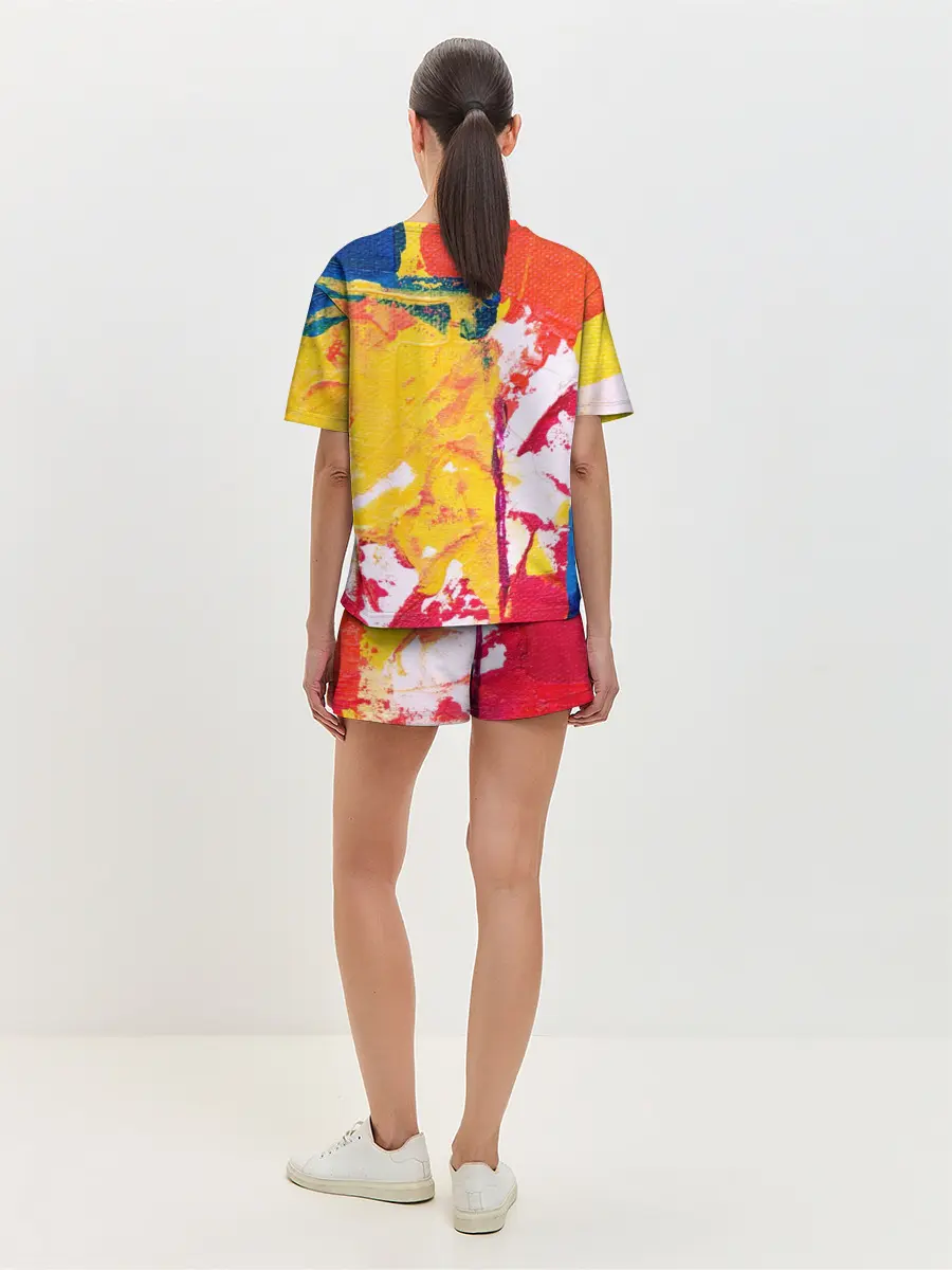 Женская пижама с шортами / Красочное счастье