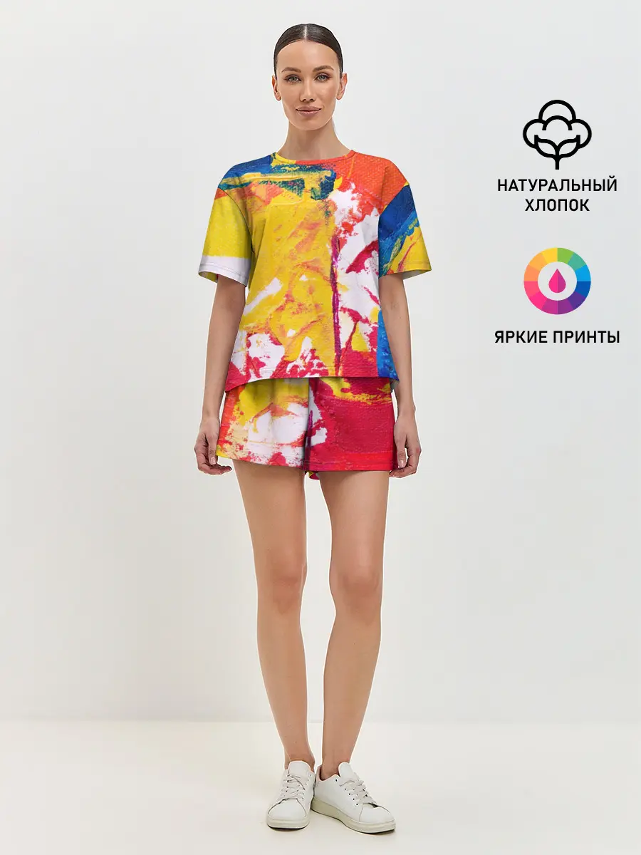 Женская пижама с шортами / Красочное счастье