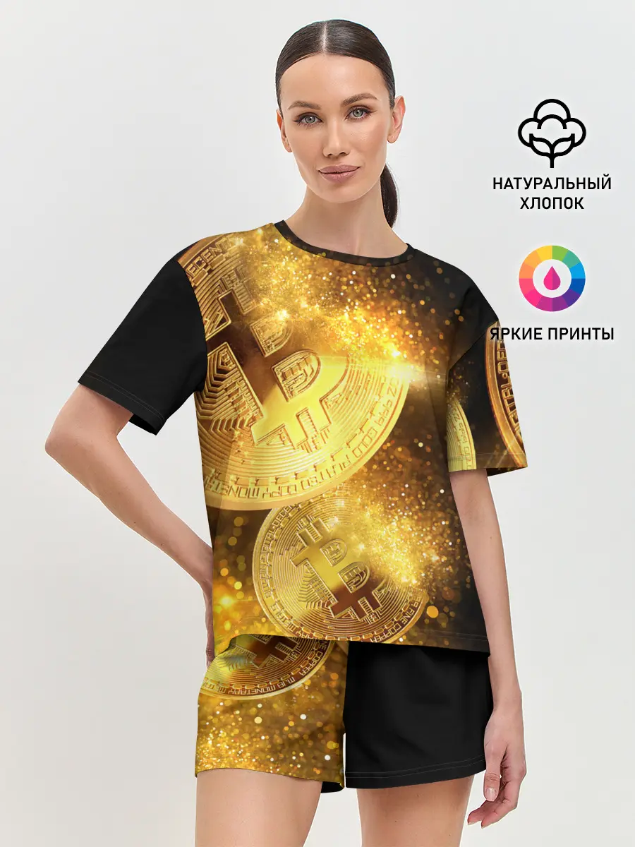 Женская пижама с шортами / БИТКОИН ЗОЛОТО | BITCOIN GOLD