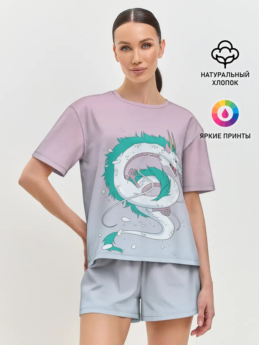 Женская пижама с шортами / водный дракон