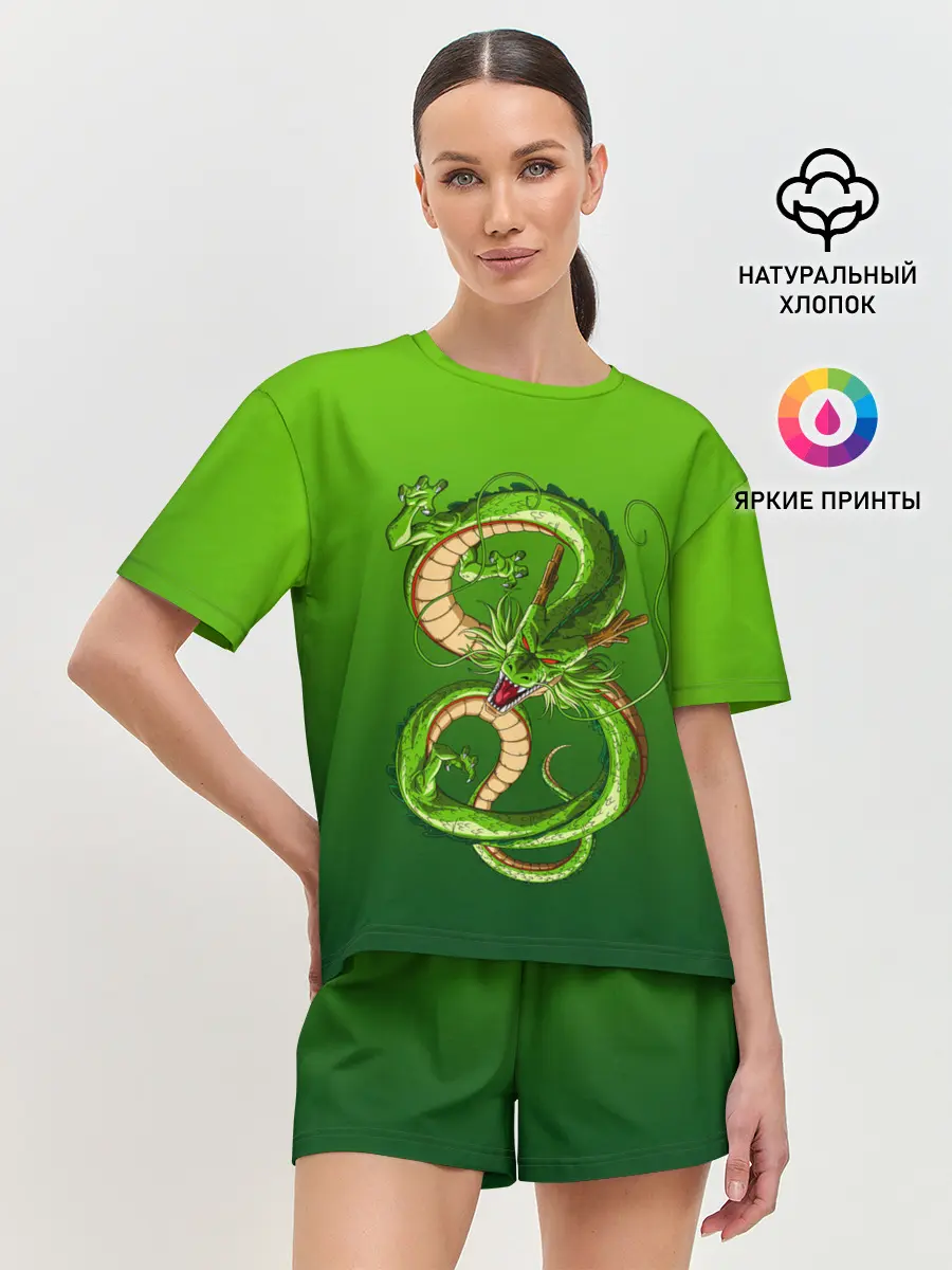 Женская пижама с шортами / земляной анимешный дракон