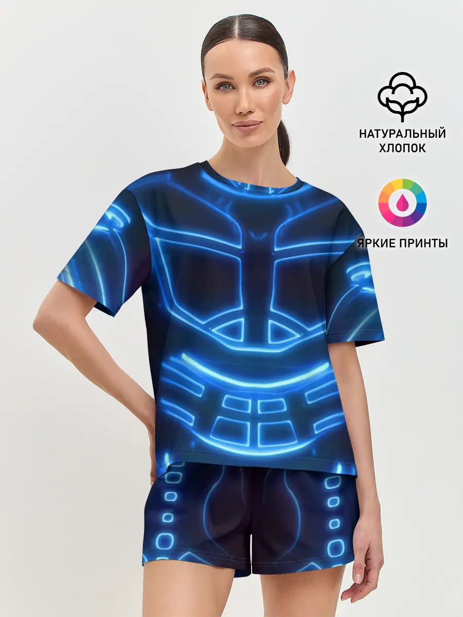 Женская пижама с шортами / Неоновая броня | Neon Armor