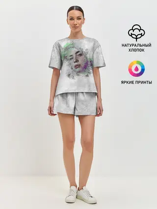 Женская пижама с шортами / Билли Айлиш красочная