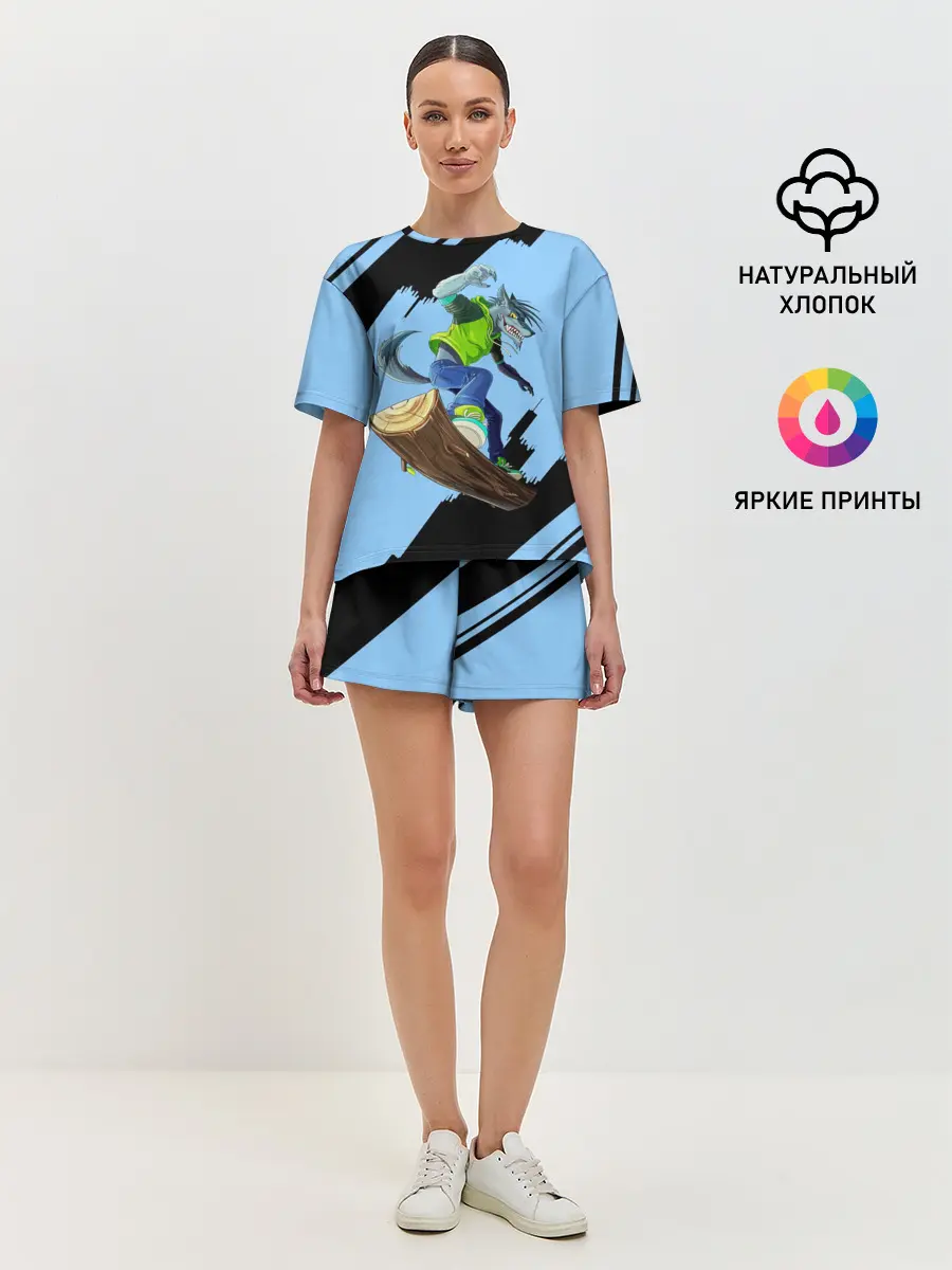 Женская пижама с шортами / Волк