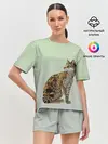 Женская пижама с шортами / дикий кот оцелот