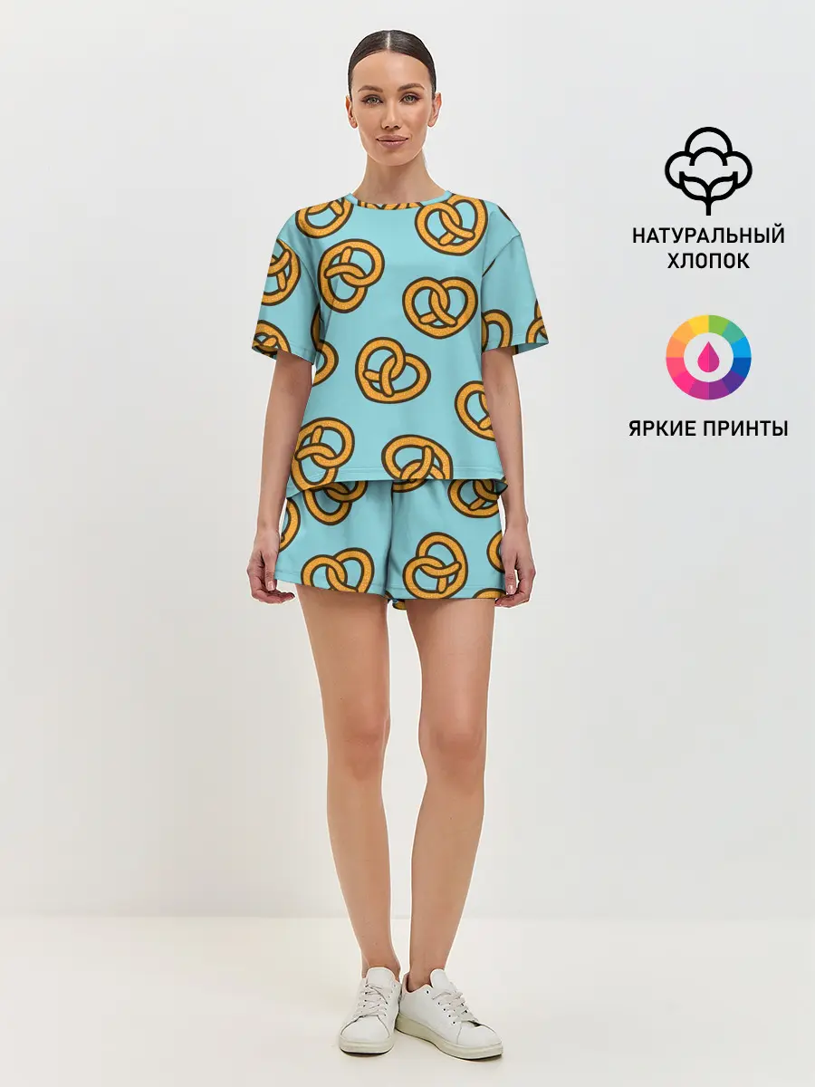 Женская пижама с шортами / Крендели