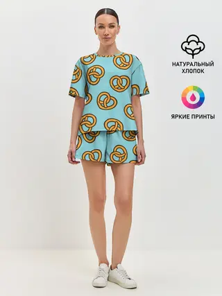 Женская пижама с шортами / Крендели