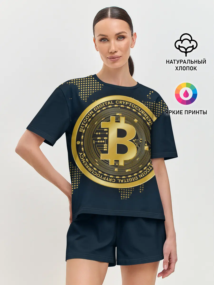 Женская пижама с шортами / БИТКОИН | BITCOIN