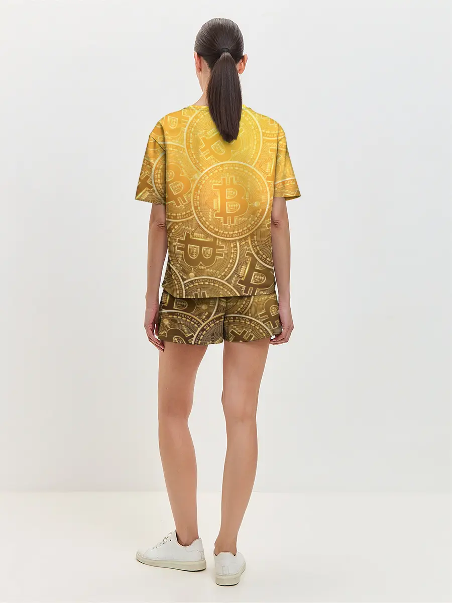 Женская пижама с шортами / БИТКОИН МОНЕТЫ
