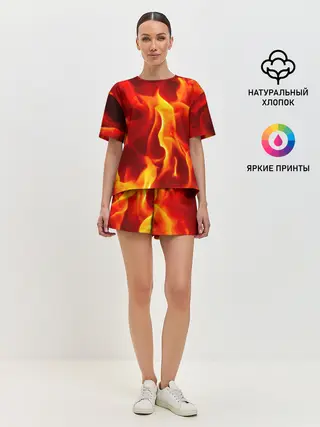Женская пижама с шортами / Пламенный