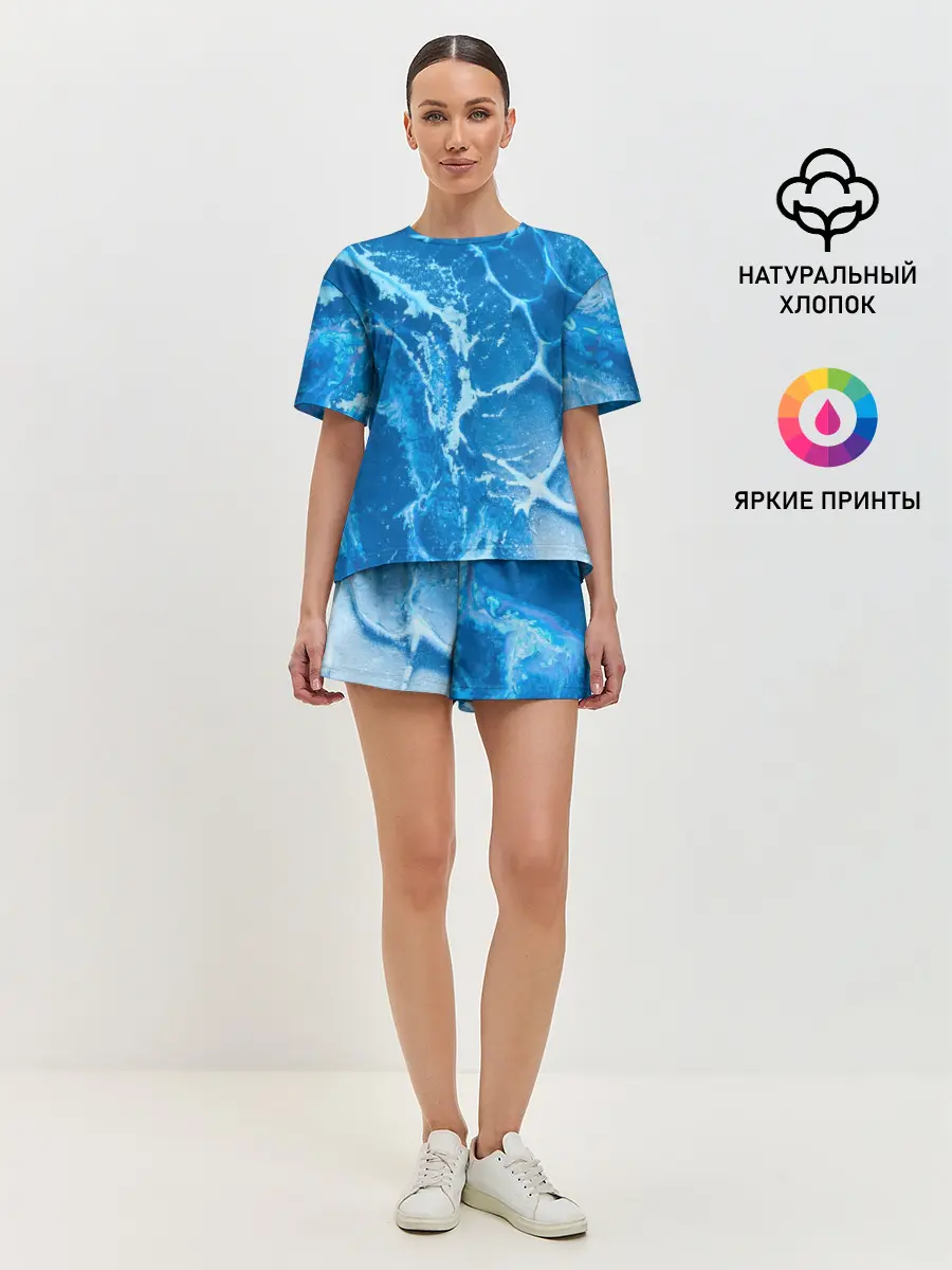 Женская пижама с шортами / Ледяной