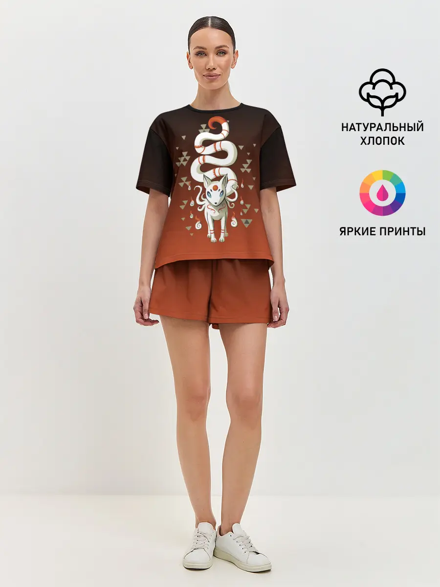 Женская пижама с шортами / Длиннохвостая лисица Инари