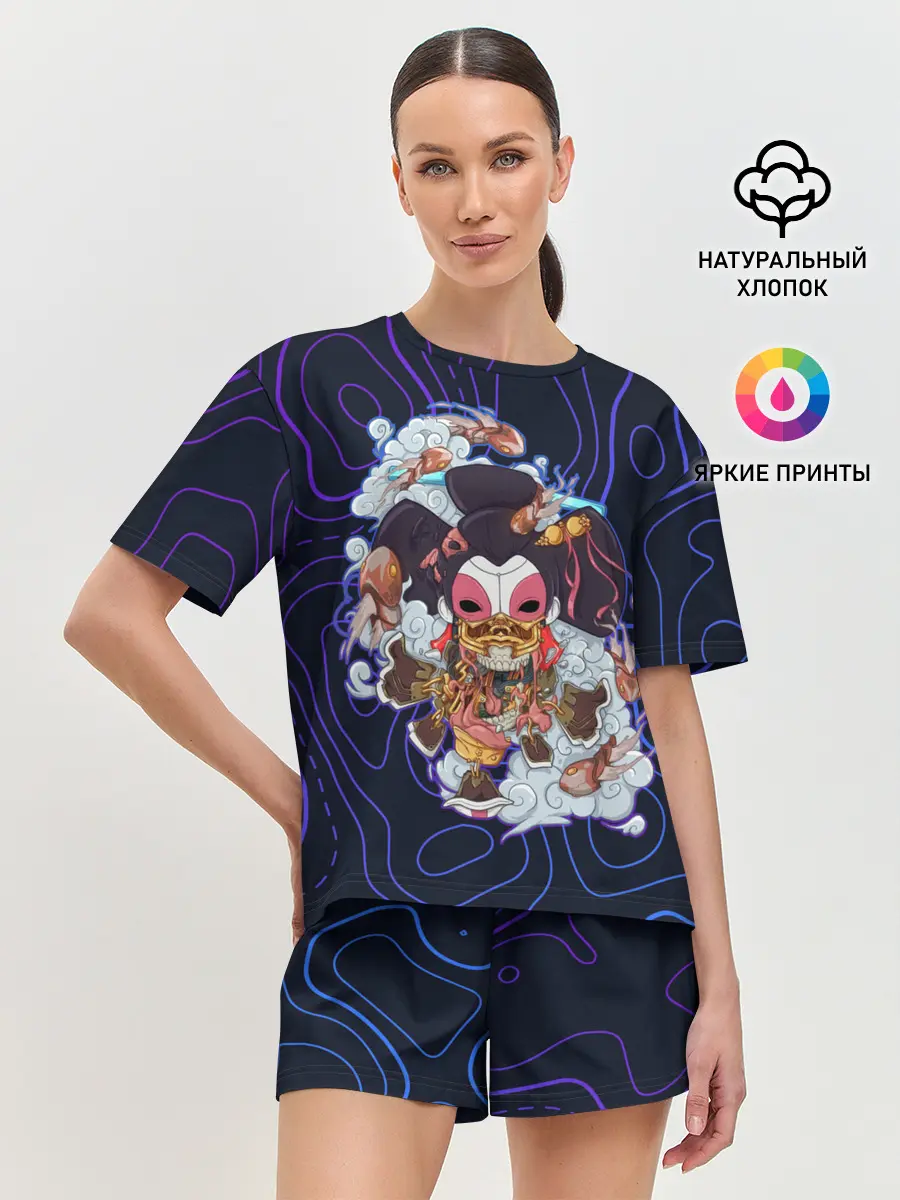Женская пижама с шортами / Призрак в доспехах | Cyberpunk