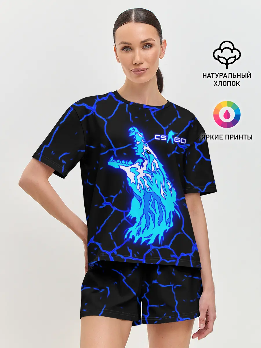 Женская пижама с шортами / CS GO Howl Neon