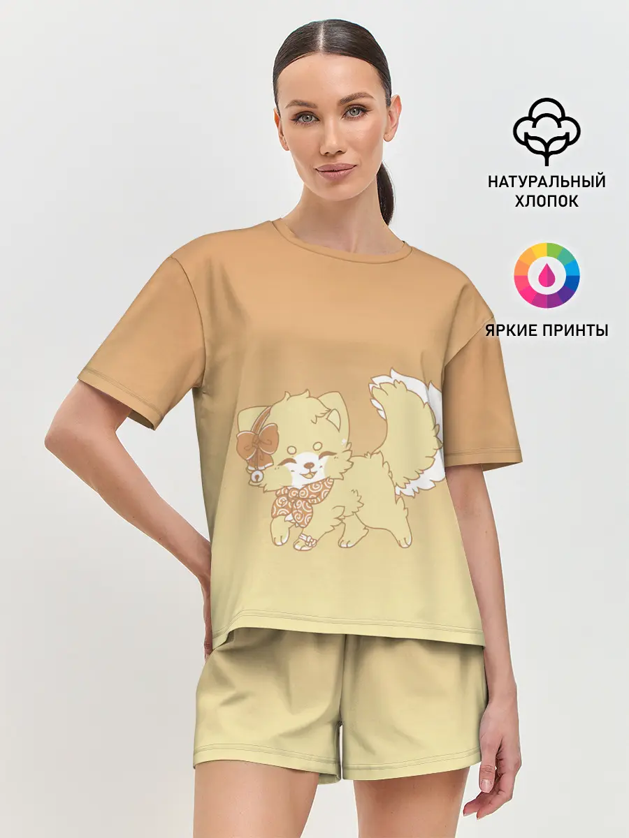 Женская пижама с шортами / милашный зверек